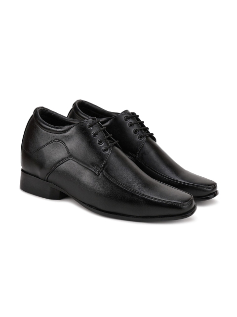 

BERSACHE Men Black Solid Genuine Leather Formal Derbys