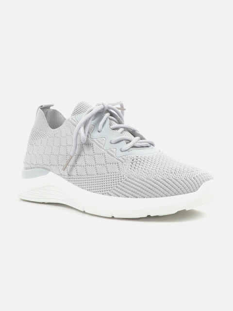 

Carlton London Women Grey Woven Design Lace-Ups Sneakers