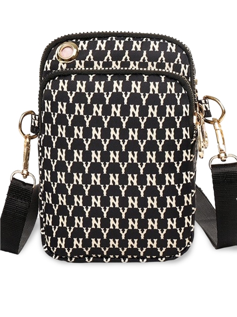 

Diva Dale Black & Beige Printed Earphone Hole Sling Bag