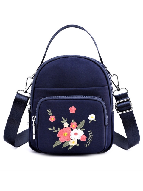 

Diva Dale Blue & Pink Floral Embroidered Sling Bag