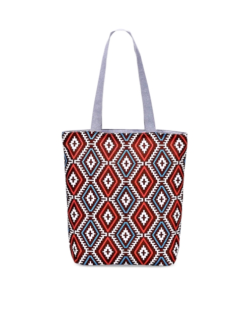 

Diva Dale Maroon & White Geometric Printed Shopper Tote Bag