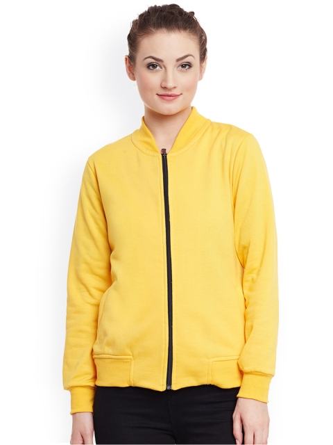 

Belle Fille Women Yellow Solid Bomber Jacket