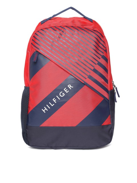 

Tommy Hilfiger Unisex Red & Navy Striped Laptop Backpack