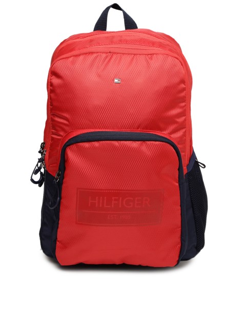 

Tommy Hilfiger Unisex Red Self-Design Backpack