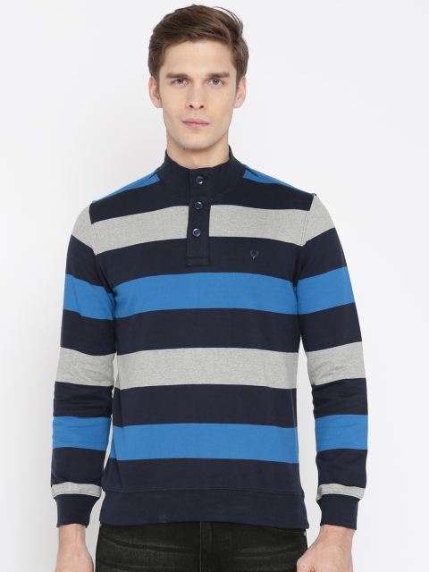 

Allen Solly Men Blue & Grey Striped Sweatshirt