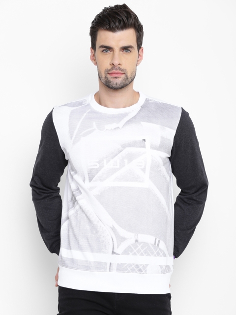 

Solly Sport by Allen Solly Men White & Grey Printed Sweatshirt