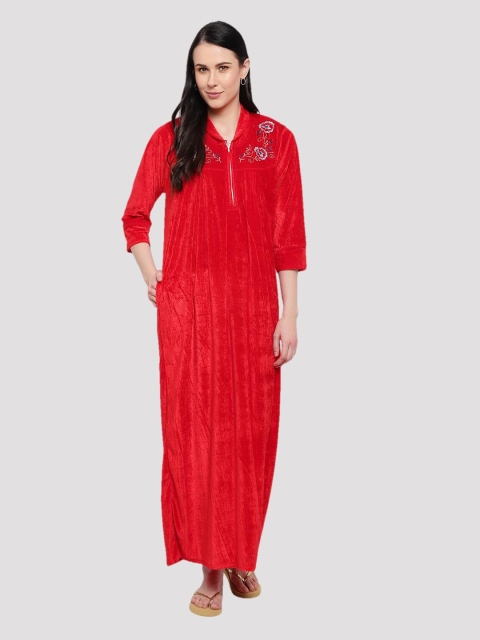 

CIERGE Women Red Maxi Nightdress