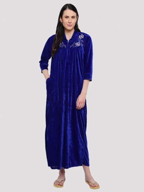 

CIERGE Women Blue Maxi Nightdress