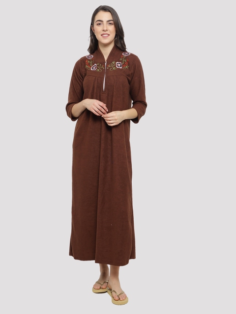 

CIERGE Women Brown Maxi Nightdress