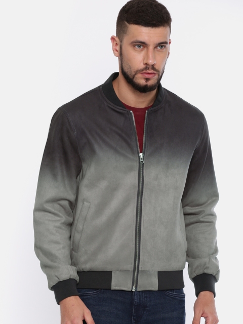 

Wills Lifestyle Men Grey Dyed Bomber Jacket