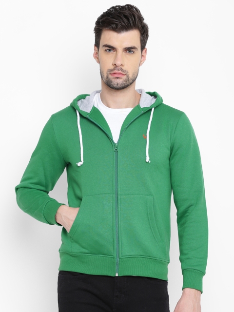

Solly Sport by Allen Solly Men Green Solid Hooded Sweatshirt
