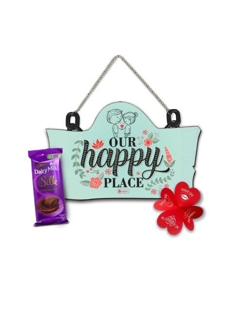 Indigifts Blue Gift for Couple Wall Decor With 1 Cadbury Dairy Milk Silk Chocolate