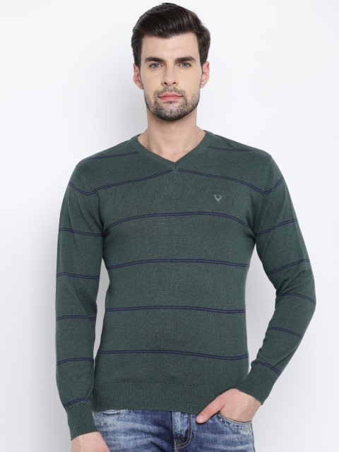 

Allen Solly Men Green Striped Sweater