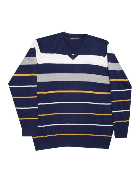 

Allen Solly Men Blue Striped Pullover Sweater