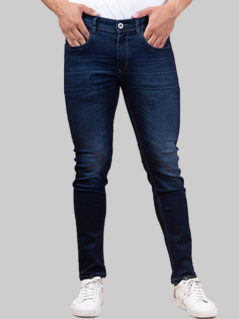 

Tistabene Men Comfort Slim Fit Mildly Distressed Light Fade Stretchable Jeans, Na
