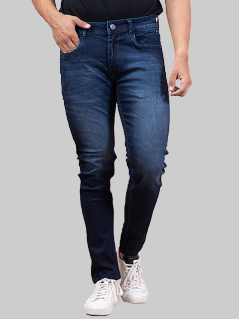 

Tistabene Men Blue Comfort Slim Fit Mildly Distressed Light Fade Stretchable Jeans