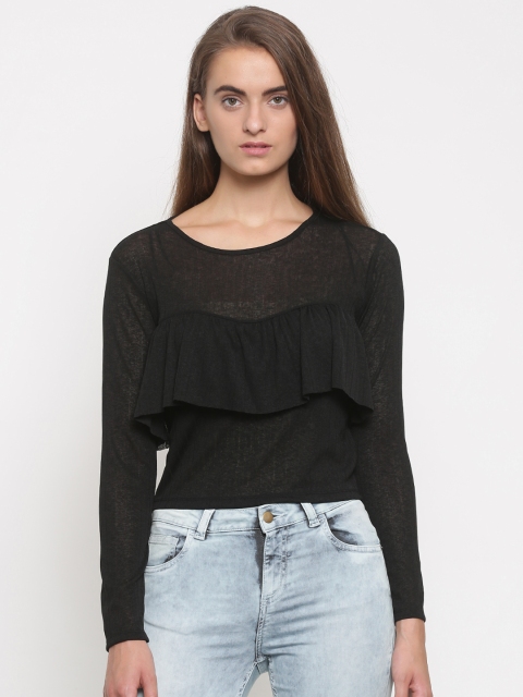 

Ginger by Lifestyle Women Black Solid Top