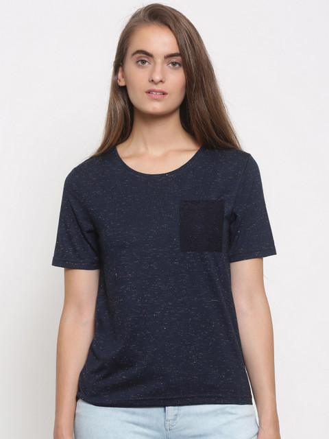 

Fame Forever by Lifestyle Women Navy Shimmery Top, Navy blue