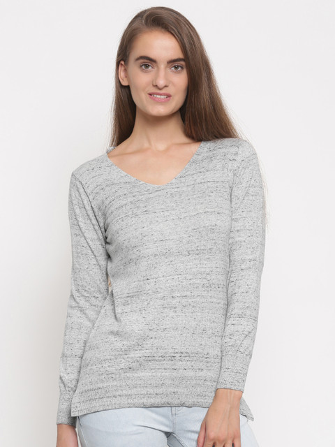 

Fame Forever by Lifestyle Women Grey Melange Solid Pullover