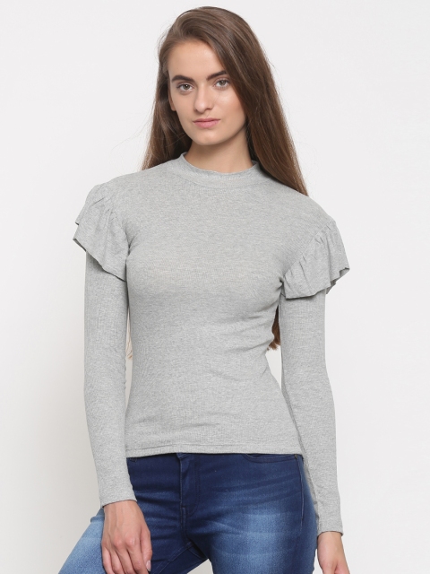 

Ginger by Lifestyle Women Grey Solid Top