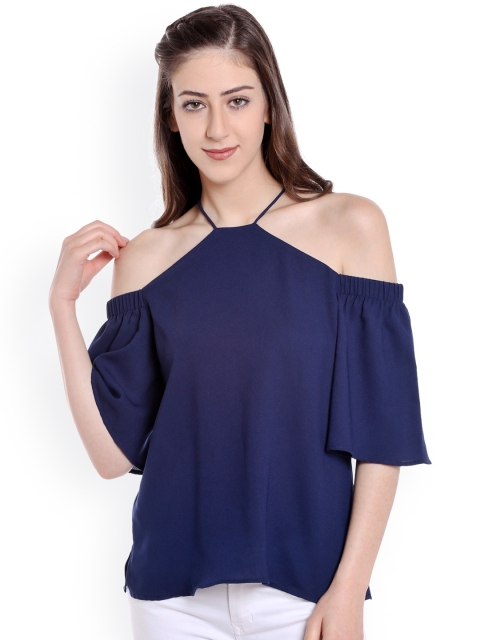 

20Dresses Women Navy Blue Solid Top