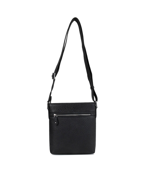

Da Milano Men Black Textured Messenger Bag