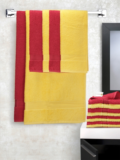 

BIANCA Red & Yellow Set of 14 Cotton 380 GSM Towels