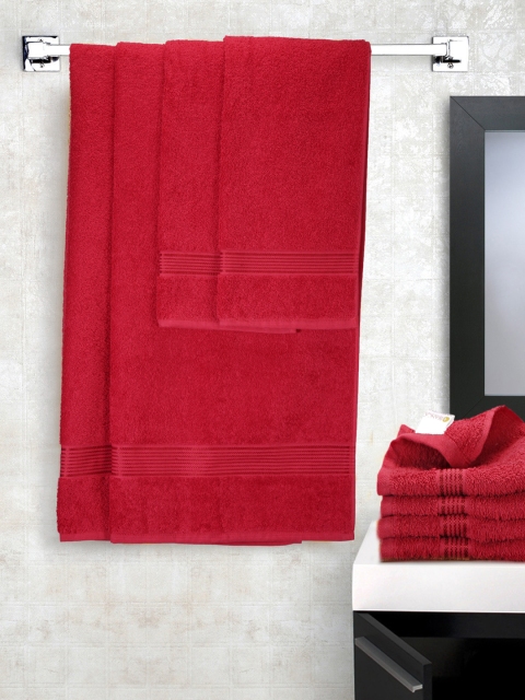 

BIANCA Red Set of 8 Cotton 380 GSM Towels