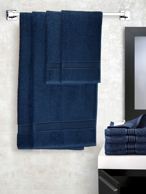 

BIANCA Navy Blue Set of 8 Cotton 380 GSM Towels