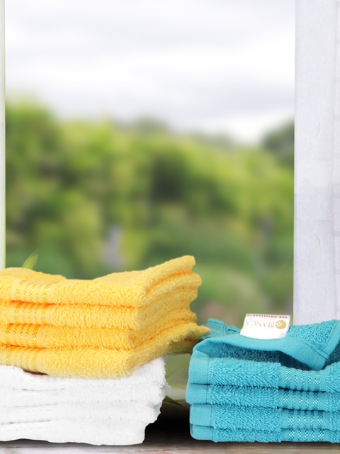 

BIANCA Set of 12 Cotton 380 GSM Face Towels, Turquoise blue