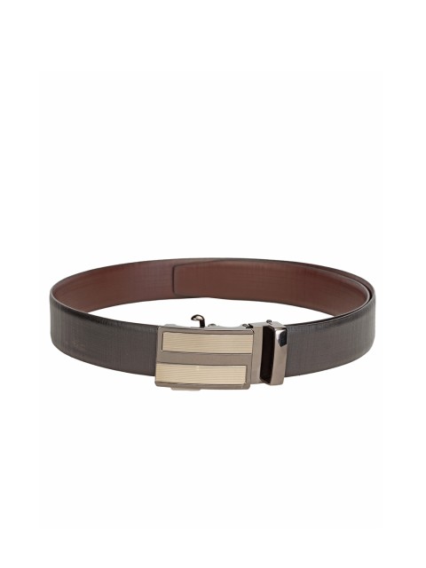 

Teakwood Leathers Men Black Leather Textured Belt