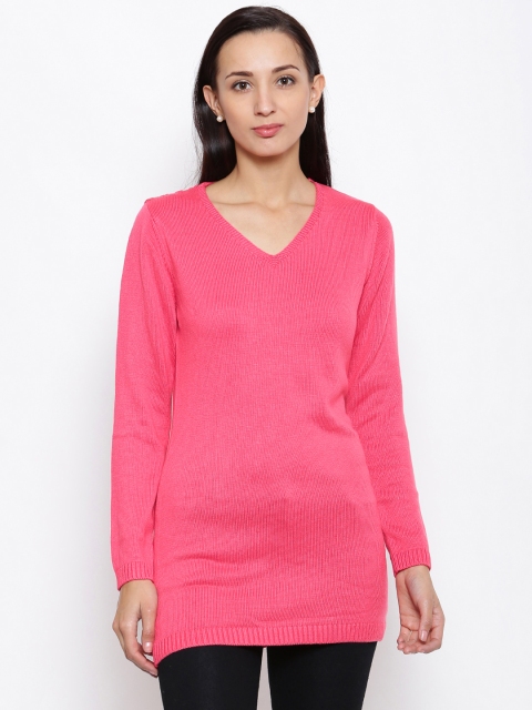 

Madame Women Pink Solid Pullover Sweater