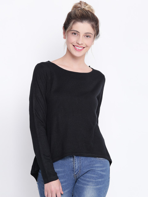 

Madame Women Black Solid Sweater
