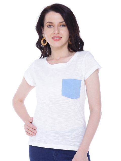 

Autumn Hues Women White Cotton T-shirt