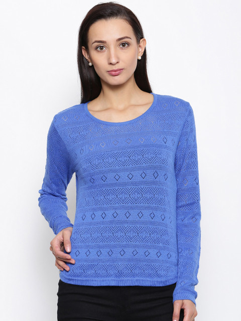 

Madame Women Blue Self Design Top