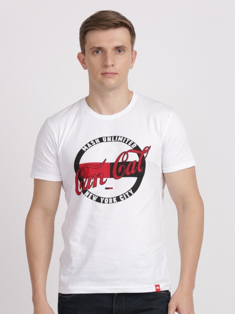 

Roadster Men White & Black Typography Printed Slim Fit Pure Cotton T-shirt