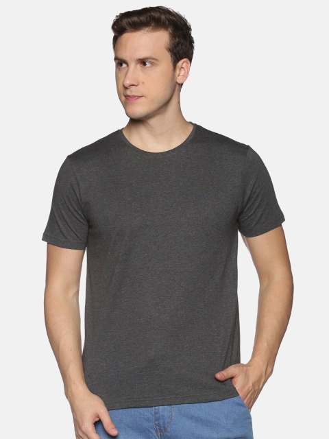 

Roadster Men Charcoal Slim Fit Pure Cotton T-shirt