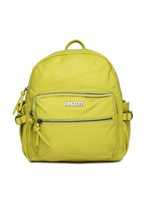 

Caprese Women Lime Green Solid Backpack