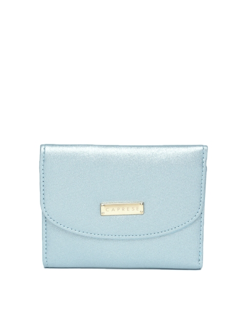 

Caprese Women Blue Solid Three Fold Wallet