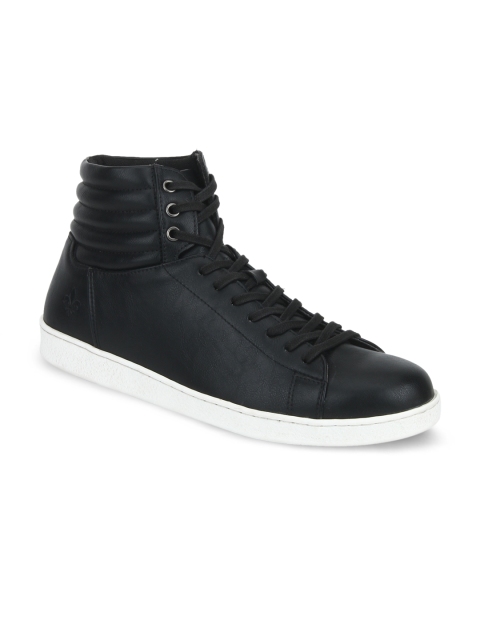 

Bond Street By Red Tape Men Black Solid Synthetic Mid-Top Sneakers