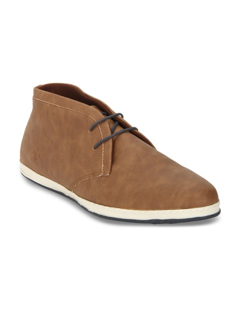 

Bond Street By Red Tape Men Tan Solid Synthetic Mid-Top Flat Boots
