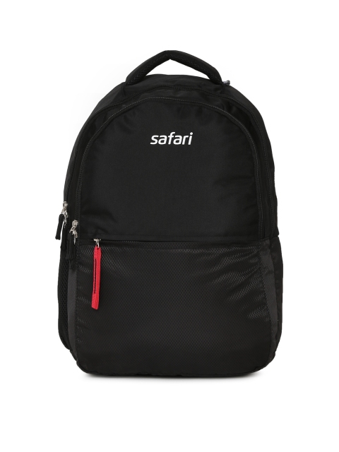 

Safari Unisex Black Textured Backpack SPLIT19CBBLK