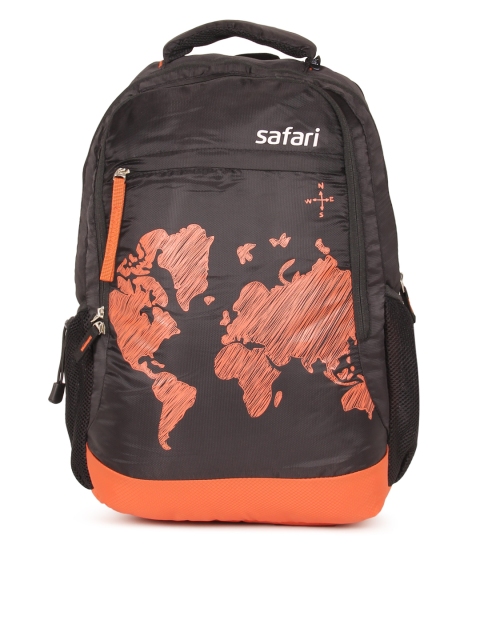 

Safari Unisex Brown Printed WORLDMAP Backpack