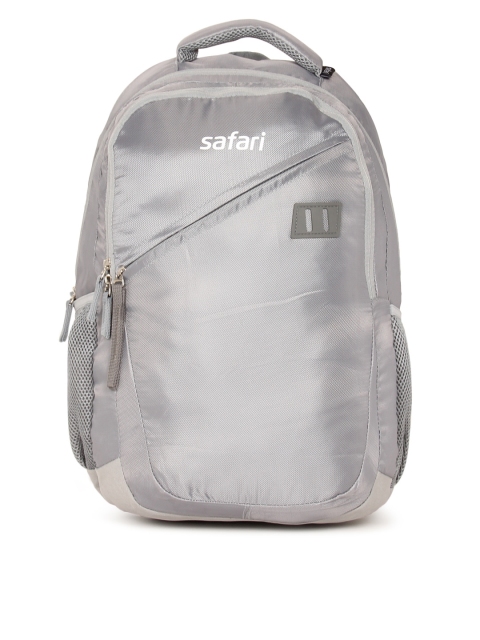 

Safari Unisex Silver-Toned Brand Logo Backpack
