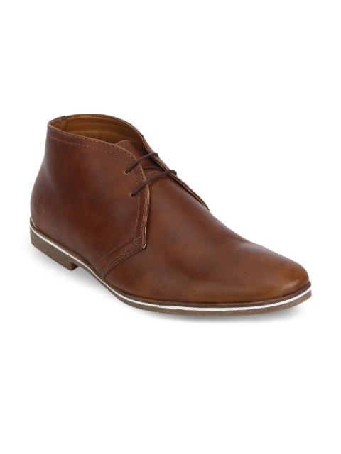 

Bond Street By Red Tape Men Tan Brown Solid Synthetic Mid-Top Flat Boots