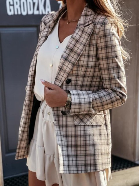 

BoStreet Women Khaki Checked Jacket