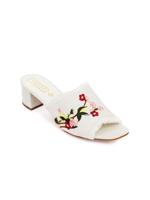 

Truffle Collection Women White Embroidered Heels