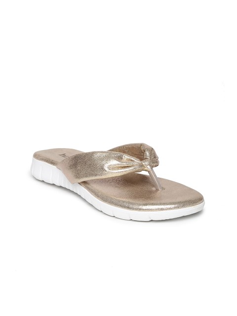 

Inc 5 Women Gold-Toned Solid Open Toe Flats