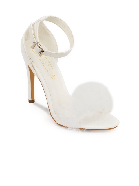 

Truffle Collection Women White Solid Pom-Pom Stilettos