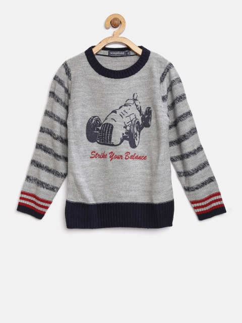 

Wingsfield Boys Grey Printed Pullover